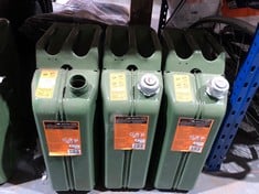 3 X 20L METAL JERRY CAN GREEN