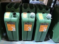 3 X 20L METAL JERRY CAN GREEN