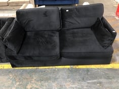 BONNIE 2 SEATER SOFA IN BLACK VELVET