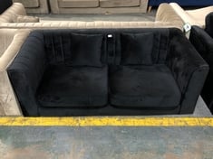 MARY 2 SEATER SOFA IN BLACK VELVET - RRP £887