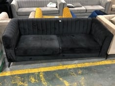 MARY 3 SEATER SOFA IN BLACK VELVET - RRP £1010