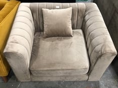 MARY 1 SEATER ARMCHAIR IN MINK VELVET - RRP £651