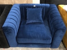 MARY 1 SEATER ARMCHAIR IN NAVY BLUE VELVET - RRP £651