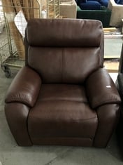 LA-Z-BOY WINCHESTER STATIC ARMCHAIR IN ATLANTIC BROWN LEATHER - RRP £849