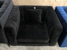 MARY 1 SEATER ARMCHAIR IN BLACK VELVET - RRP £651