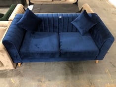 MARY 2 SEATER SOFA IN NAVY VELVET - RRP £887