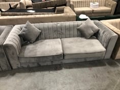 MARY 3 SEATER SOFA IN GREY VELVET - RRP £1010