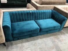 MARY 3 SEATER SOFA IN DARK TEAL VELVET - RRP £1010