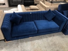 MARY 3 SEATER SOFA IN BLUE VELVET - RRP £1010