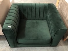 MARY 1 SEATER ARMCHAIR IN DARK GREEN VELVET - RRP £651