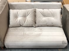 FLIC SMALL SOFA BED IN LIGHT BEIGE VELVET - RRP £599