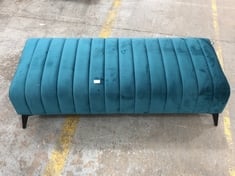 MARY LARGE FOOTSTOOL IN TEAL VELVET - RRP £396