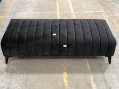 MARY LARGE FOOTSTOOL IN BLACK VELVET - RRP £396