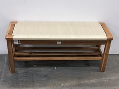 JOHN LEWIS OPEN WEAVE ACACIA WOOD SHOE BENCH IN NATURAL - PRODUCT CODE. 57030838 - RRP £155