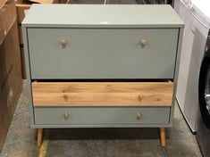 EASYKLIX HARLLSON 3 DRAWER CHEST IN GREEN / OAK - RRP £260