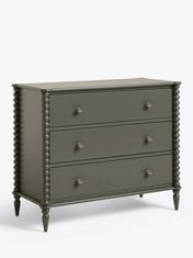 JOHN LEWIS BOBBIN 3 DRAWER CHEST IN DARK GREEN - PRODUCT CODE. 80302606 - RRP £499