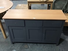 JOHN LEWIS ANYDAY WILTON 3 DRAWER 3 DOOR SIDEBOARD IN DARK GREY / OAK - RRP £399