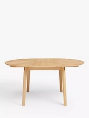 JOHN LEWIS NOTCH ROUND 4-6 SEATER EXTENDING DINING TABLE IN OAK - PRODUCT CODE. 83602701 - RRP £779