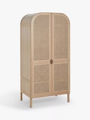 JOHN LEWIS RATTAN DOUBLE WARDROBE IN OAK - PRODUCT CODE. 80317315 - RRP £999