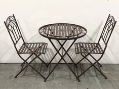 BURANO OUTDOOR BISTRO SET IN DISTRESSED BROWN - ITEM NO. 094136 - RRP £375