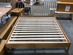 SUPER KING SIZE WOODEN BED FRAME IN NATURAL (KERBSIDE PALLET DELIVERY)