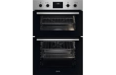 ZANUSSI BUILT IN DOUBLE ELECTRIC OVEN IN STAINLESS STEEL - MODEL NO. ZKHNL3X1 - RRP £389