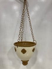 6 X STONE THE CROWS HANGING PLANTER - IVORY GOTHIC - DIAMETER 20CM - TOTAL RRP £144