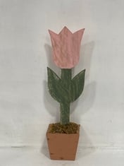 36 X STONE THE CROWS SMALL WHITE TULIP POT - HEIGHT 47CM - TOTAL RRP £432