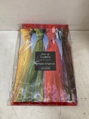 72 X STONE THE CROWS PAIR OF ORGANZA CURTAINS - RED STRI - LNG 250CM - TOTAL RRP £1728