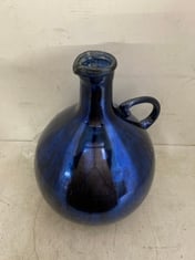 1 X STONE THE CROWS LARGE FLASK VASE - COBALT BLUE - HGT 38CMS - TOTAL RRP £70