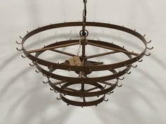 NKUKU KAGITHA RECYCLED GLASS STATEMENT CHANDELIER - ANTIQUE BRASS - ITEM NO. KA1301 - RRP £650