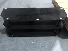 3 TIER 1250MM TV STAND IN BLACK GLASS