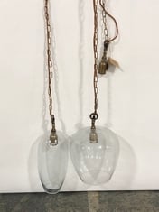 NKUKU OTORO STATEMENT RECYCLED GLASS CLUSTER PENDANT - CLEAR - ONE SIZE - ITEM NO. OL1301 - RRP £495