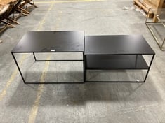 LA REDOUTE HIBA SET OF 2 STEEL NESTING COFFEE TABLES IN BLACK - RRP £260