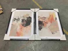 PI STUDIO 'GRAPEFRUIT 1&2' ABSTRACT FRAMED PRINT AND MOUNT SET OF 2 73.5 X 53.5CM - RRP £155