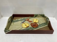 12 X STONE THE CROWS WOODEN PAINTED FRUIT TRAY