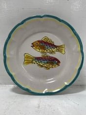 30 X STONE THE CROWS CERAMIC FISH PAINTED PLATE