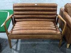 DATSUN 2 SEATER SOFA IN VINTAGE BROWN LEATHER - ITEM NO. 244633 - RRP £1925