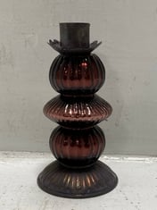 30 X STONE THE CROWS THREE SECTION CANDLESTICK - PLUM -HEIGHT 15CM - TOTAL RRP £300