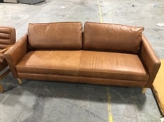 OSBORNE 3 SEATER SOFA IN VINTAGE BROWN LEATHER - PRODUCT CODE. 402241 - RRP £2999