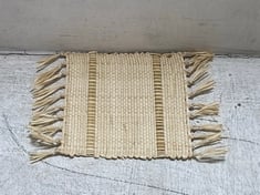 56 X STONE THE CROWS RAFFIA COASTER WITH BAMBOO - WTH 10CM - TOTAL RRP £112