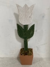 24 X STONE THE CROWS LARGE WHITE TULIP POT-HEIGHT 62CM - TOTAL RRP £384