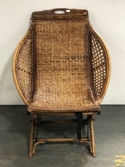 STONE THE CROWS WICKER WOOD WOVEN CHAIR