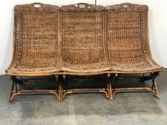 STONE THE CROWS WICKER WOOD WOVEN 3 SEATER CHAIR- RRP £275