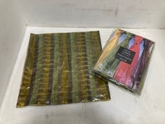 72 X STONE THE CROWS PAIR OF ORGANZA CURTAINS - GREEN ST - LNG 250CM - TOTAL RRP £1728