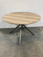 1 X STONE THE CROWS ROUND DINING TABLE IN NATURAL / STEEL