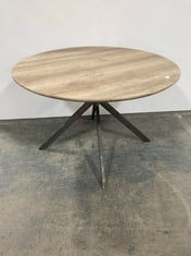 1 X STONE THE CROWS ROUND DINING TABLE IN NATURAL / STEEL