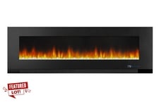 WALL MOUNTED ELECTRIC LED MULTI COLOR 3D HEATING FIREPLACE WITH REMOTE CONTROL - 1300W - 60 INCH - RRP £342