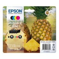 6X ASSORTED INK TO INCLUDE EPSON 604 PINEAPPLE, GENUINE MULTIPACK, 4-COLOURS INK CARTRIDGES, VALUE PACK/CMYK F DCP-185C 585CW 6690CW.