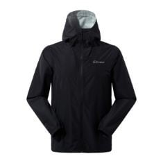 1 X BERGHAUS MEN'S DELUGE PRO WATERPROOF SHELL JACKET | ADJUSTABLE | DURABLE COAT | RAIN PROTECTION, JET BLACK 3.0, L RRP:£120.